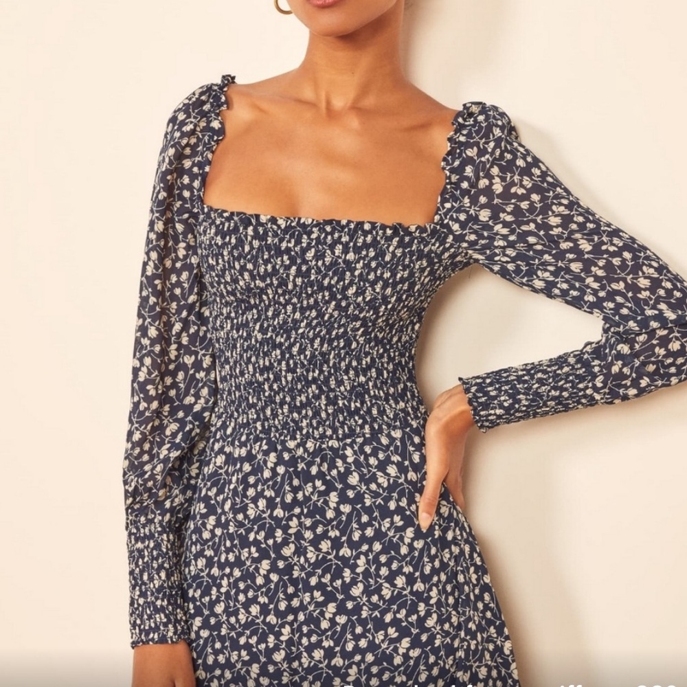 Reformation Kelli Smocked Dress